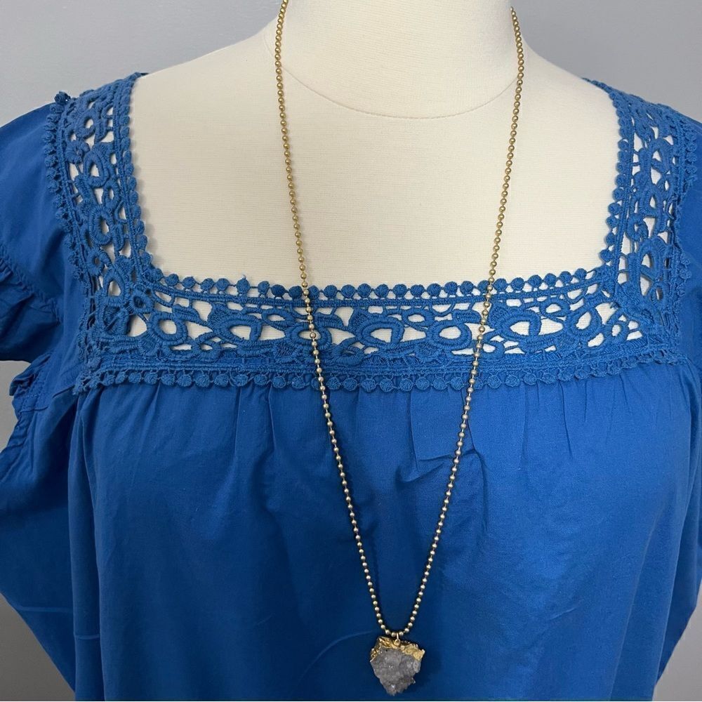 Dreams Co. Royal Blue Ruffle Sleeve House Dress/Nightie/Sun Dress -- 5X - Picture 6 of 11